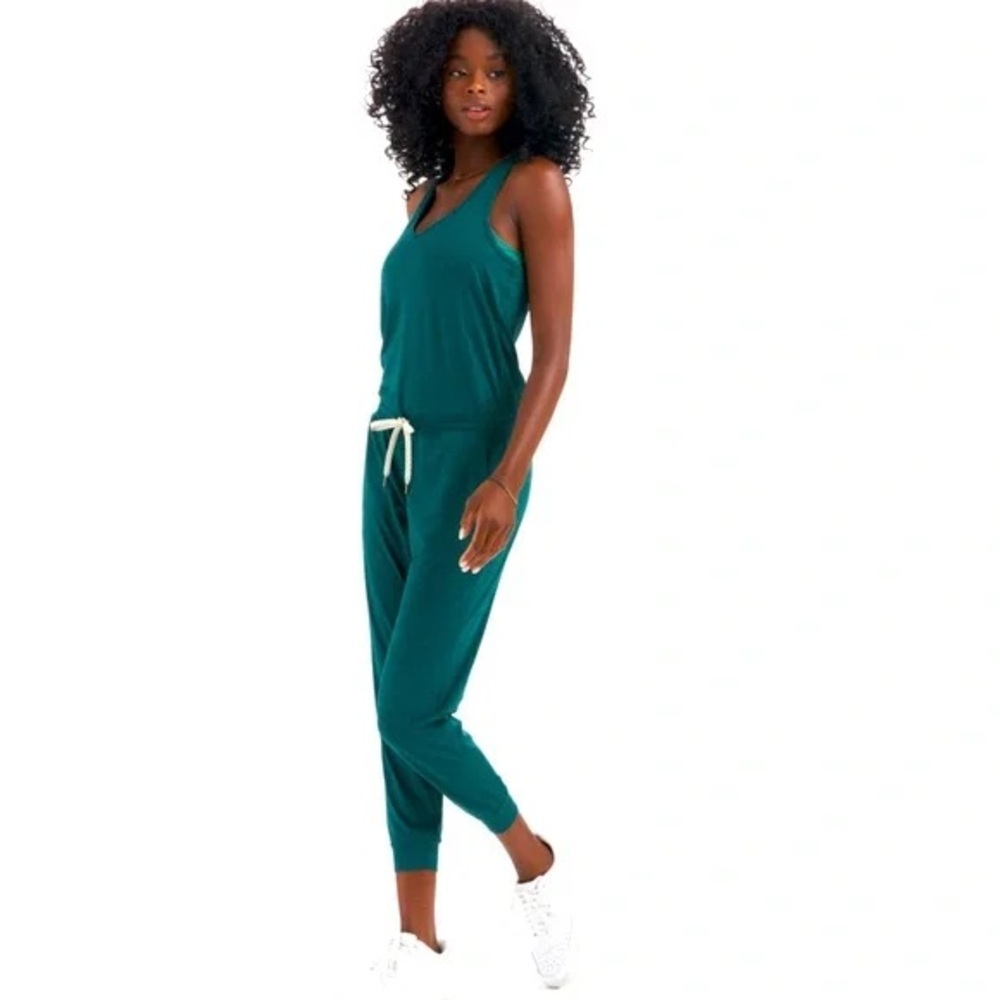 Vuori Lux Teal Sleeveless Jumpsuit